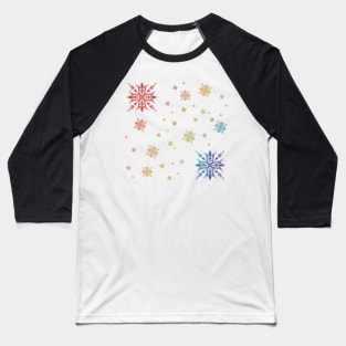 Colourful snow flake pattern Baseball T-Shirt